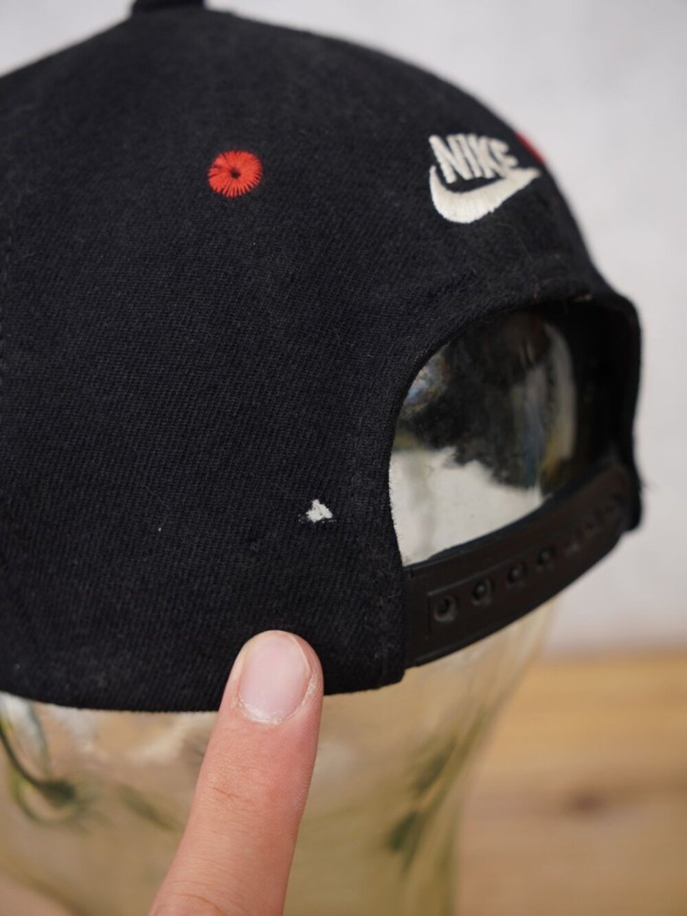 VTG Nike Air Jordan Wool Black Red Snapback Cap Jumpman Embroidered Signature - Picture 13 of 15
